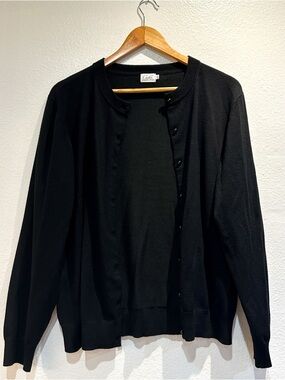 Black Button-Up Cardigan sweater